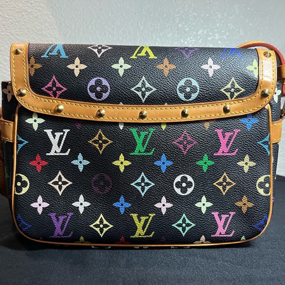 ✨Louis Vuitton✨ Vintage Limited Edition LV Murakami Sologne Saddle Bag Black EUC - Picture 3 of 16